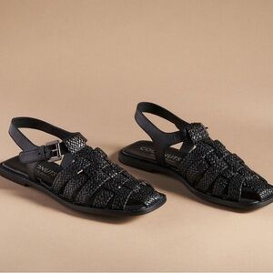 Coconuts by Matisse Black Leather Fisherman Sandals